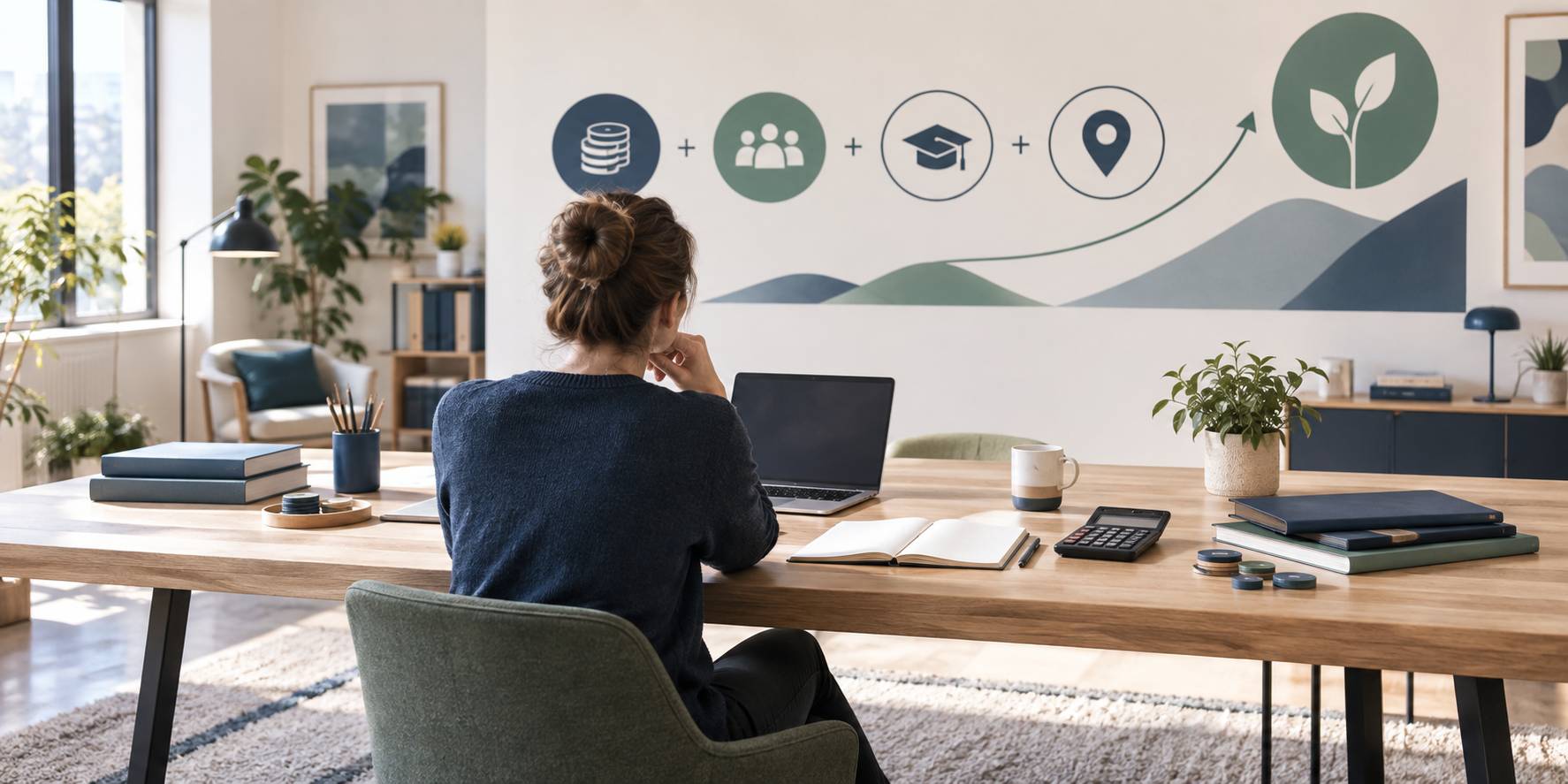 Illustration éditoriale du sujet : Financer sa création d'activité après une reconversion